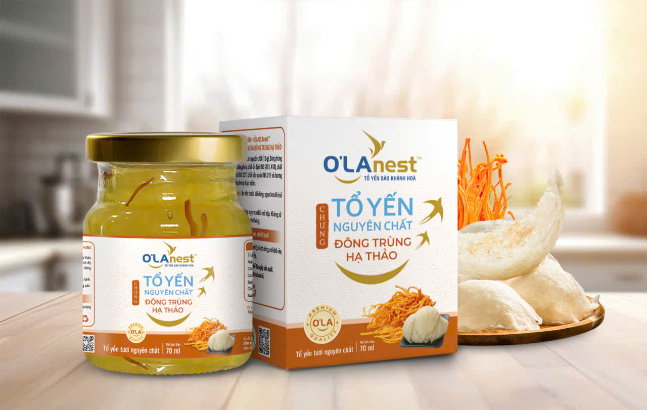 TỔ YẾN SÀO KHÁNH HÒA O'LAnest - TỔ YẾN NGUYÊN CHẤT CHƯNG ĐÔNG TRÙNG HẠ THẢO